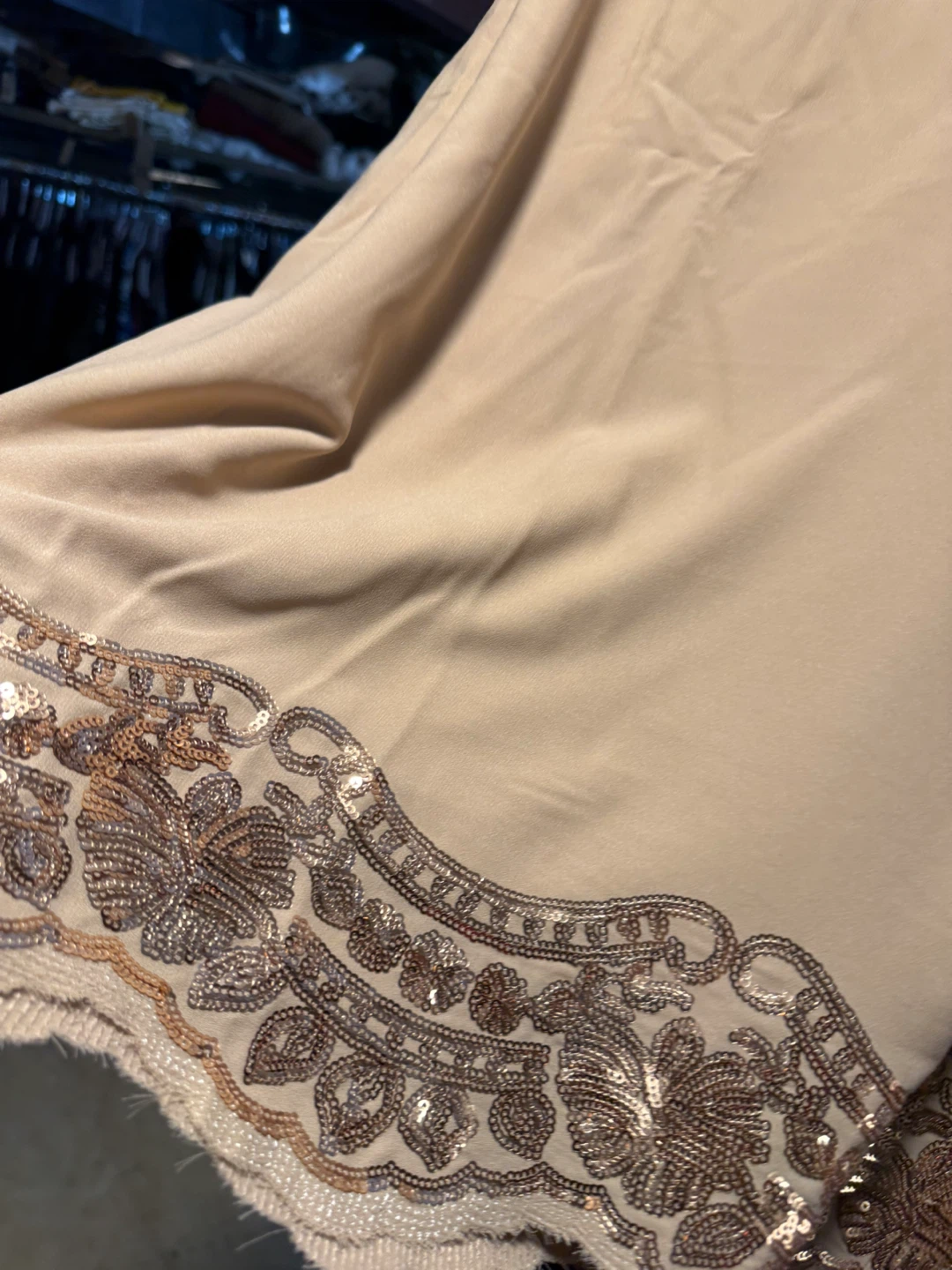Roaman's Sequin Embellished Beige V-Neck Top - Size 18W - photo 4