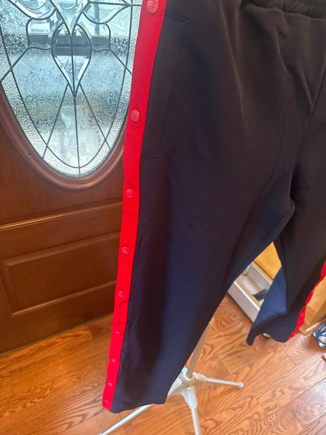 Fila Friars Tear Away Track Pants Navy Red Snap Button Size L - photo 2