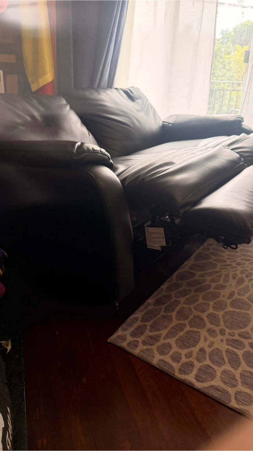 Black Two-Seater Reclining Sofa