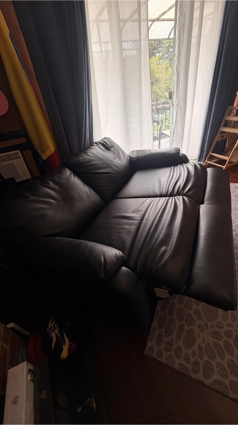 Black Two-Seater Reclining Sofa - photo 2