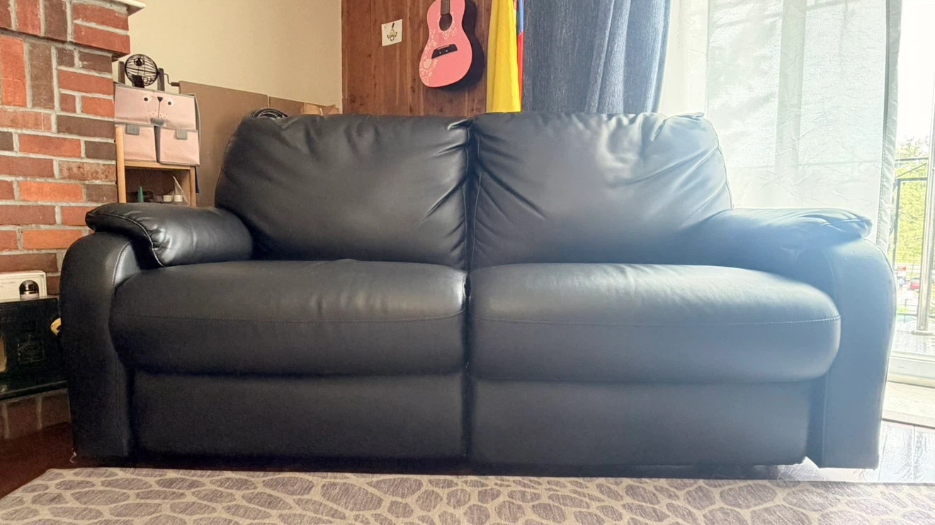 Black Two-Seater Reclining Sofa - photo 3