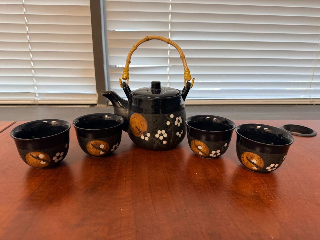 Ceramic Tea Set with Bamboo Handle