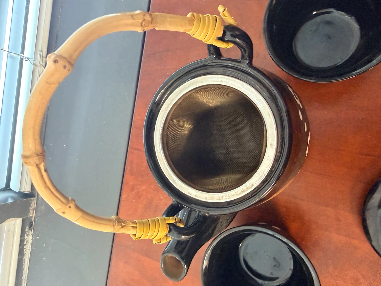 Ceramic Tea Set with Bamboo Handle - photo 2