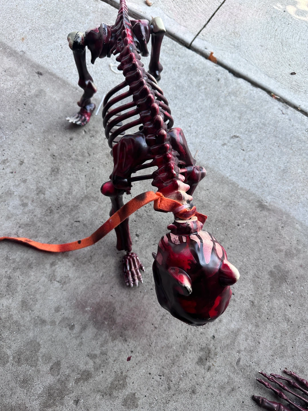 Light-Up Red Skeleton Dog Decoration