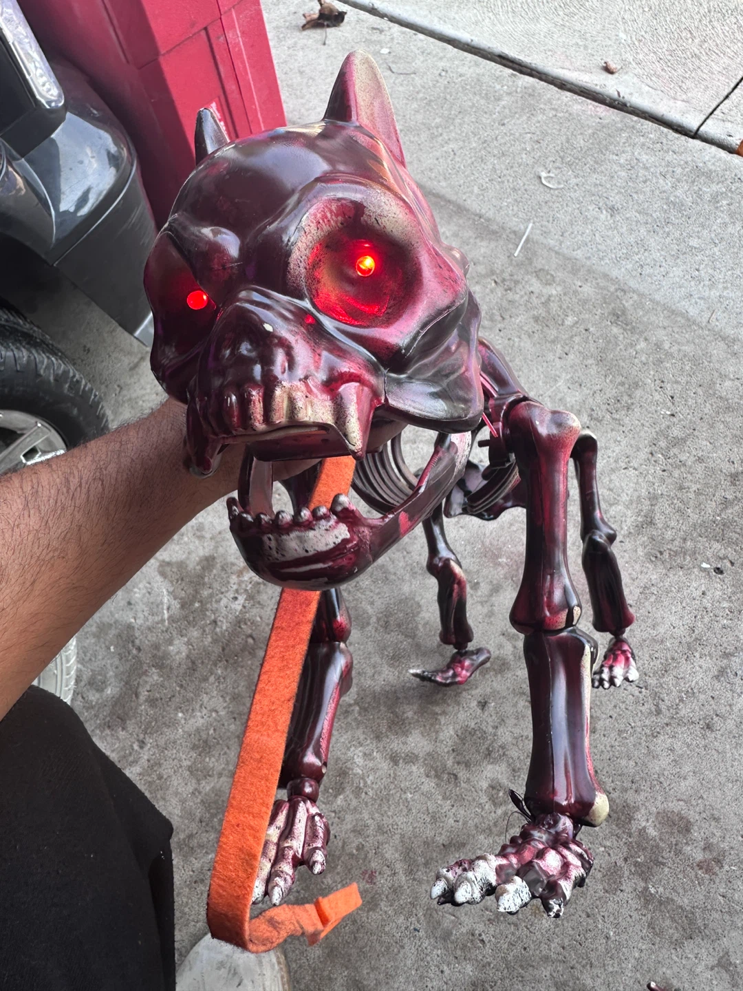 Light-Up Red Skeleton Dog Decoration - photo 3