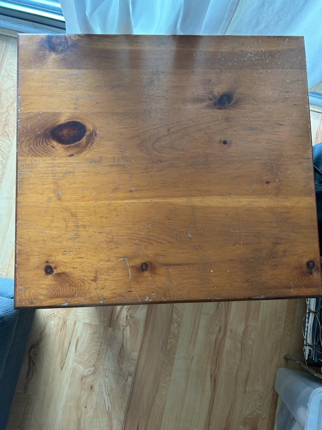 Solid Pine wood side table - photo 3