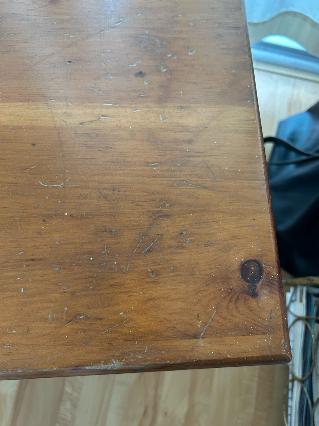 Solid Pine wood side table - photo 4