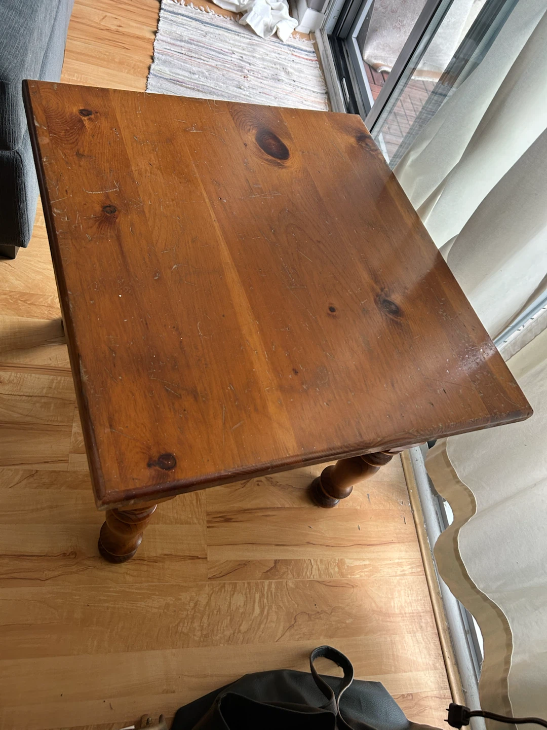 Solid Pine wood side table - photo 5