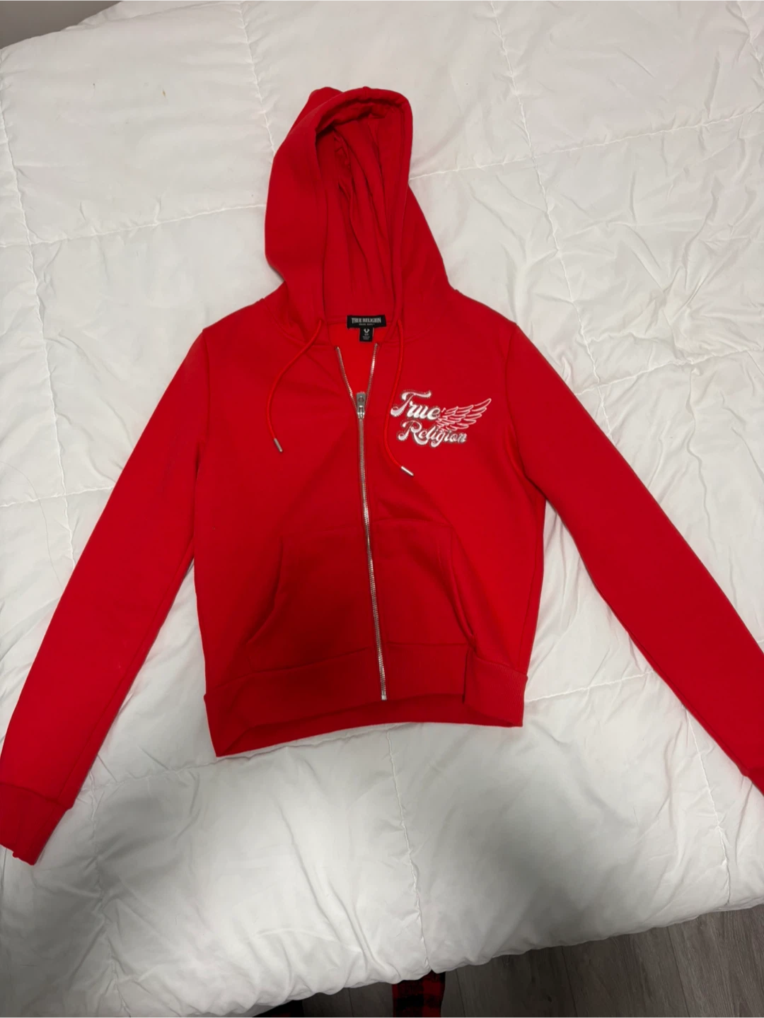 True Religion Red Zip-Up Hoodie