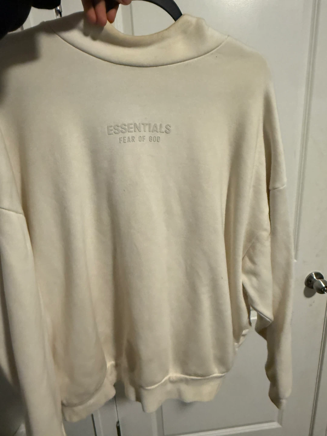 Fear of God Essentials Cream Mock Neck Sweatshirt