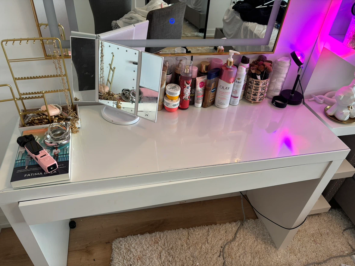 Ikea White Vanity Desk with Drawer