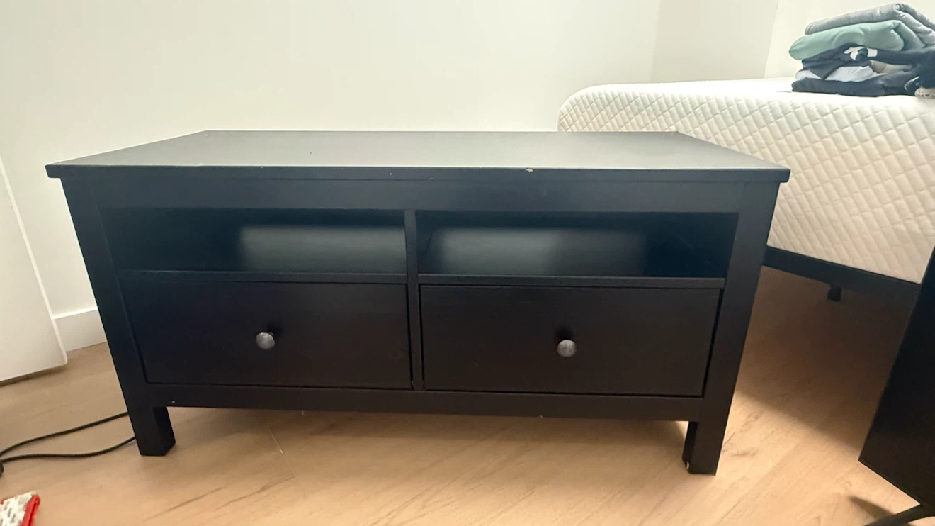 Ikea Black TV Stand with 2 Drawers