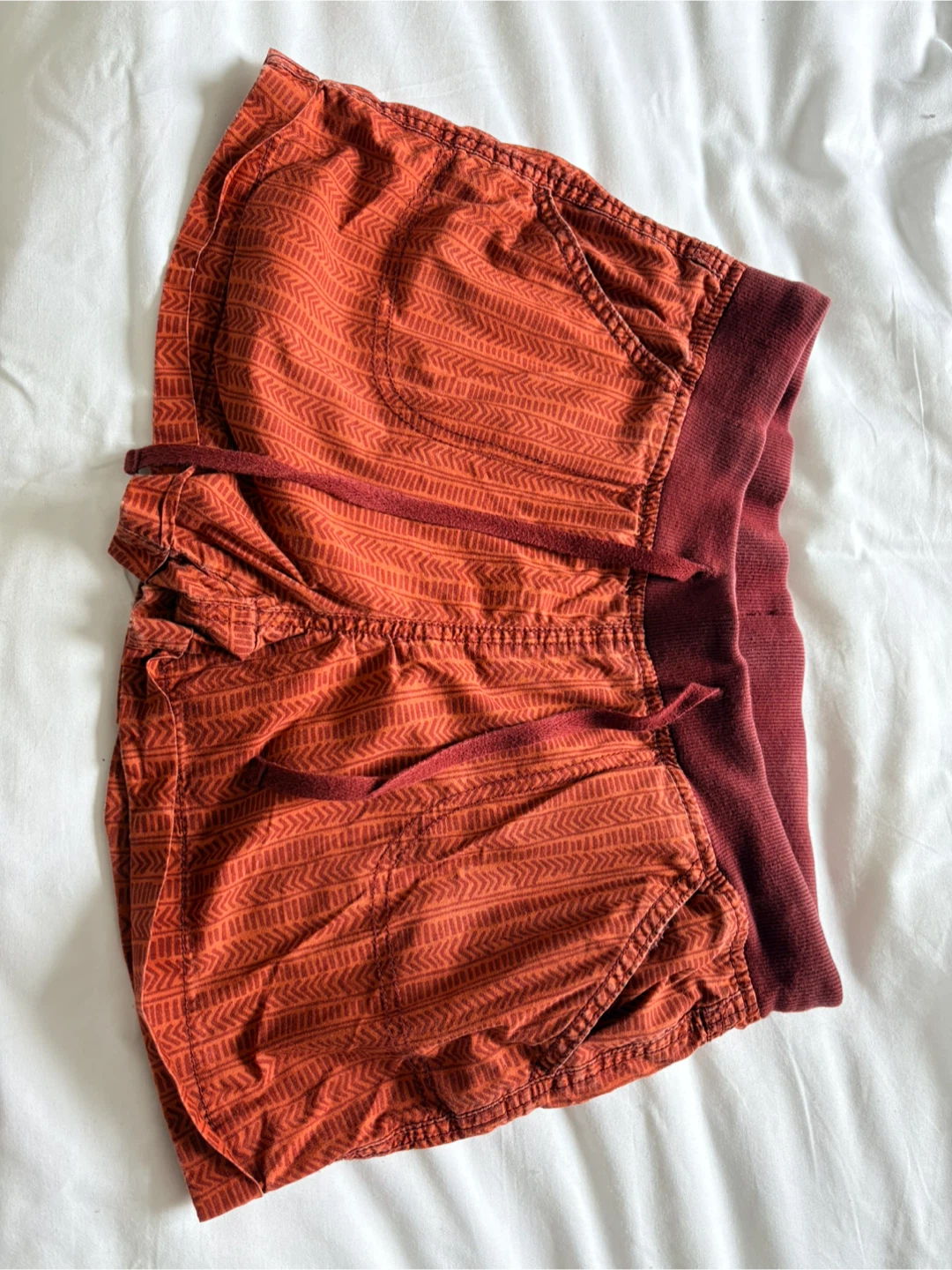 Orange Patterned Shorts