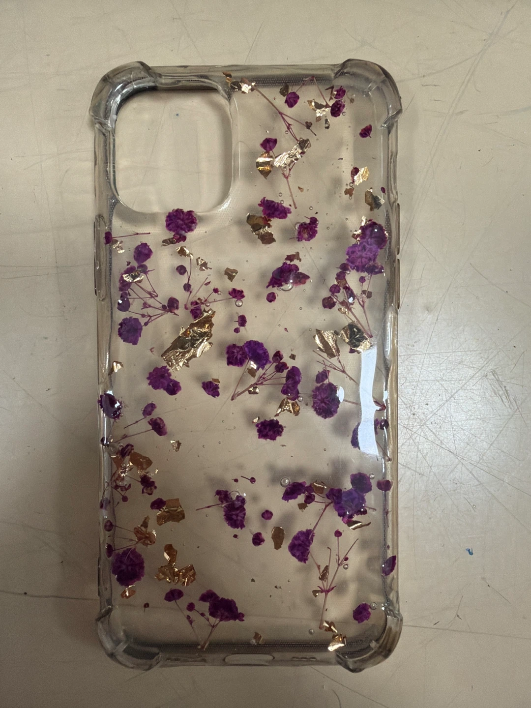 Clear iPhone 11 Pro Case with Purple Flowers