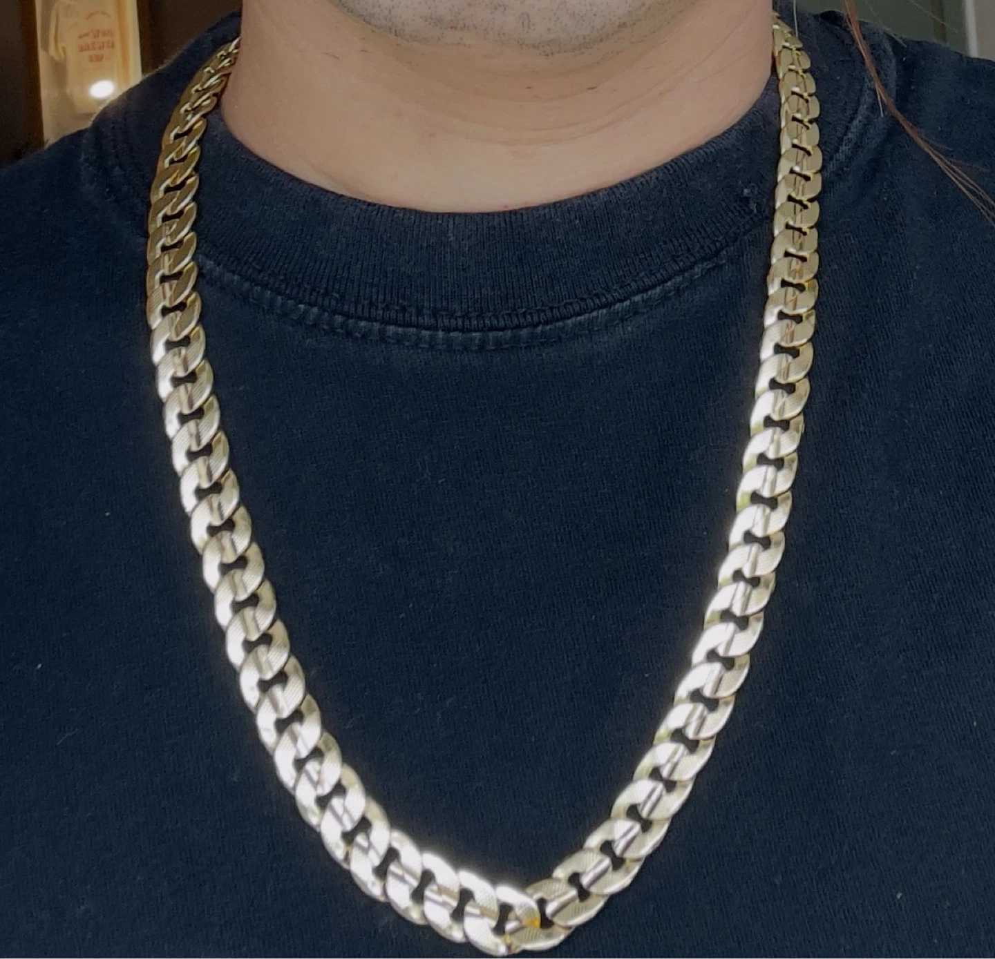 Gold-tone cuban link chain