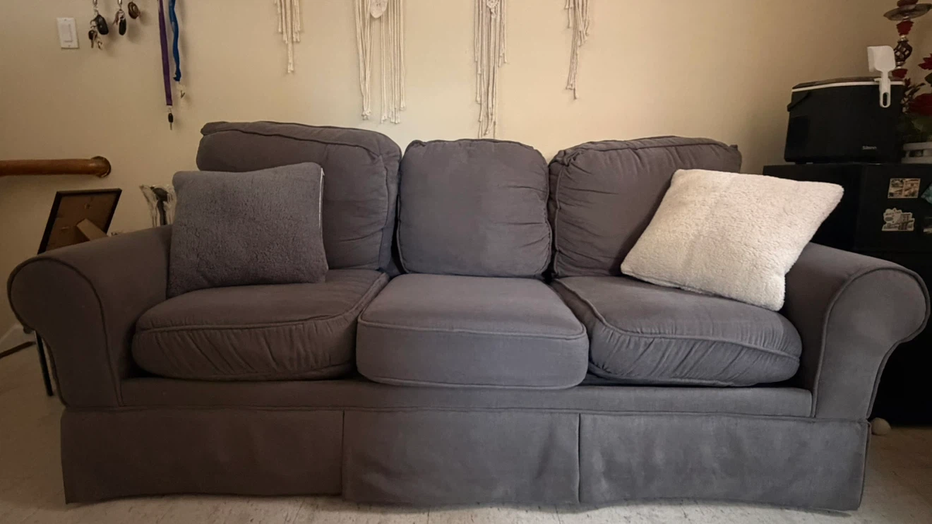 Gray Three-Seater Sofa
