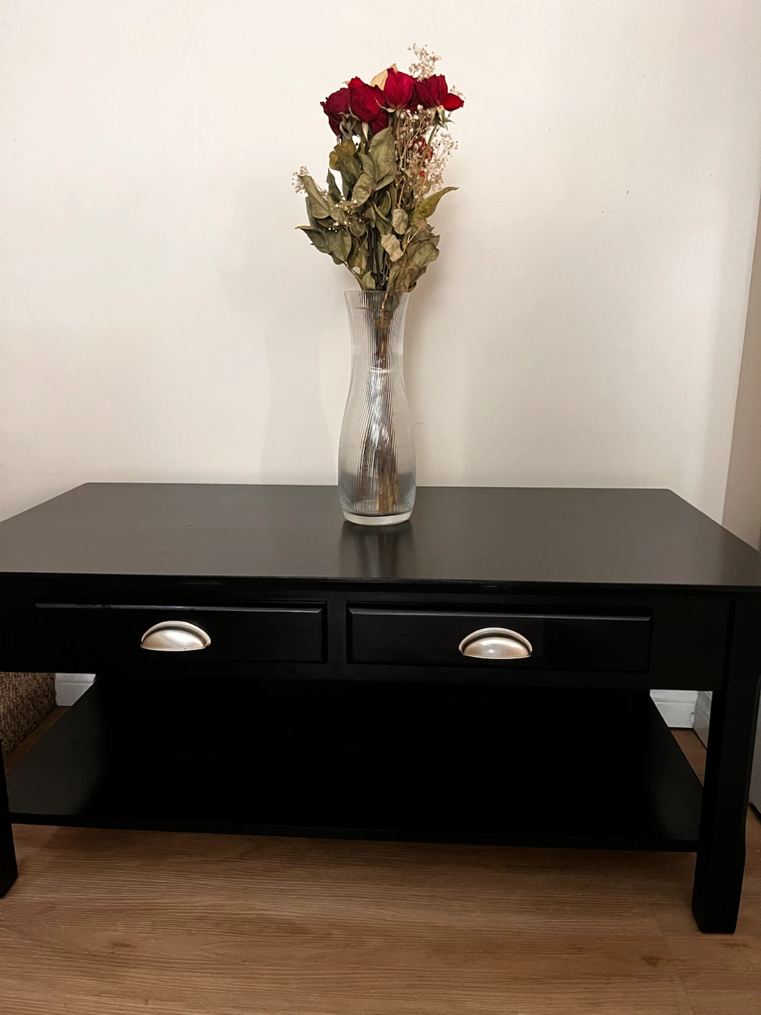 Black Coffee Table with 2 Drawers