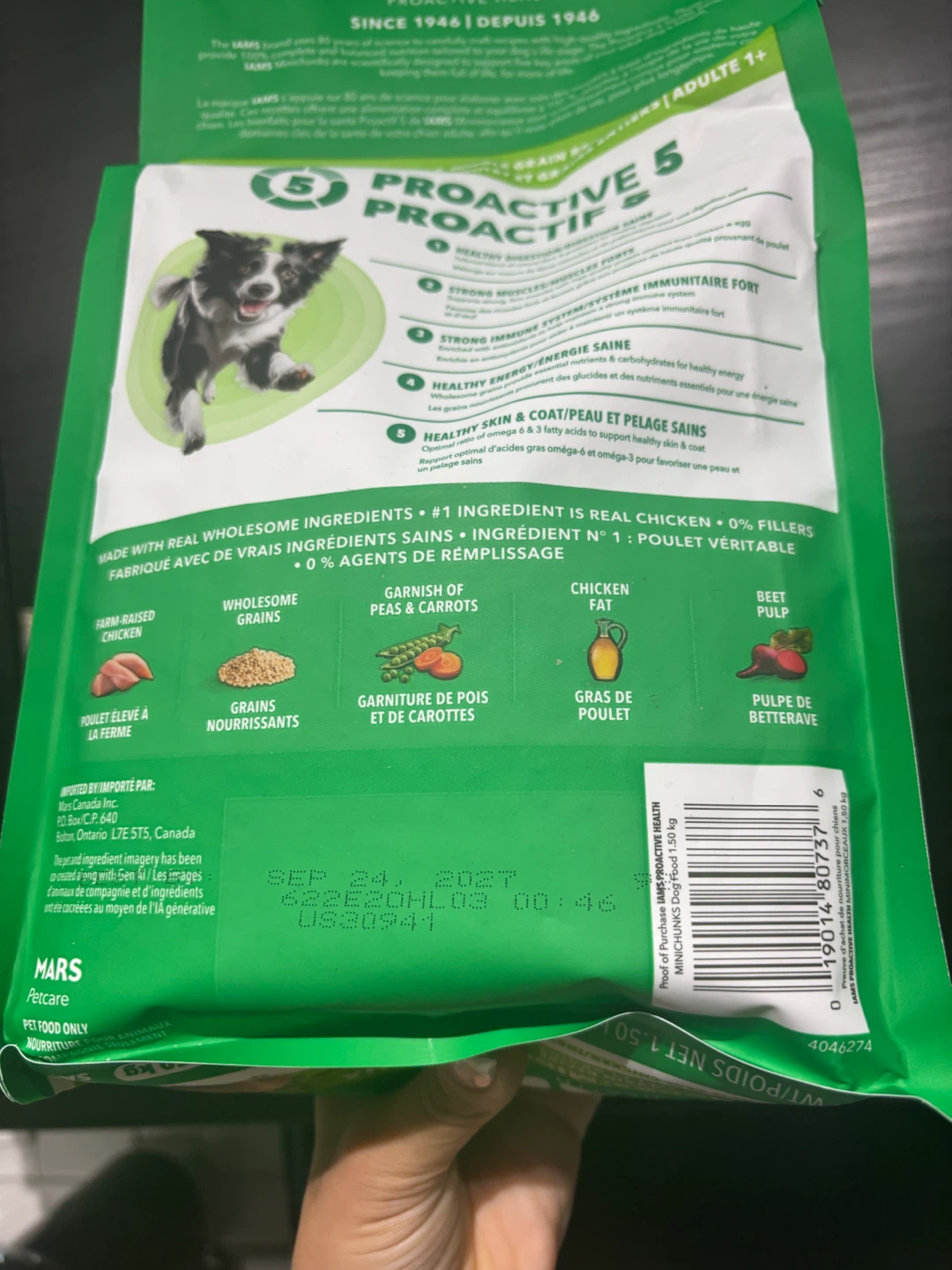 Iams Proactive Health Minichunks Chicken Dog Food 1.5kg - photo 3