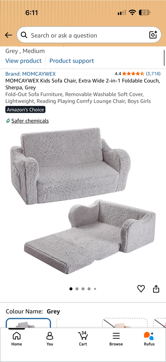 MOMCAYWEX Kids Foldable Sofa Chair