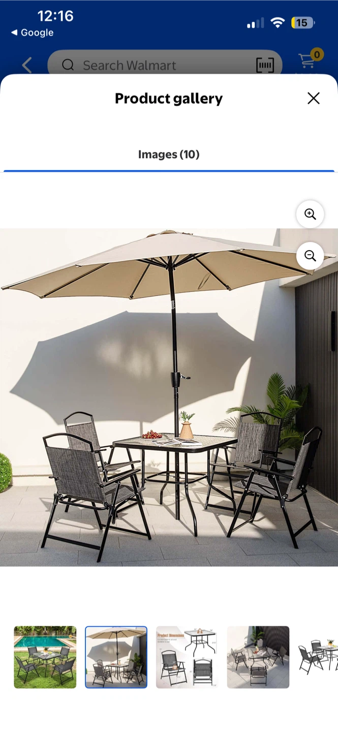 Patio Dining Set for 4 Folding Chairs & Dining Table Set - photo 2
