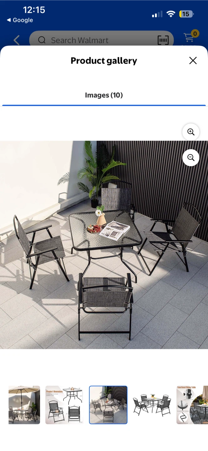 Patio Dining Set for 4 Folding Chairs & Dining Table Set - photo 3