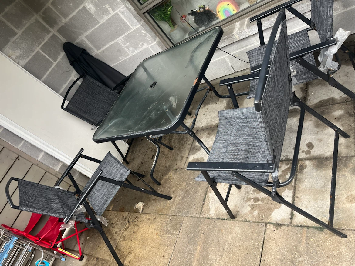 Patio Dining Set for 4 Folding Chairs & Dining Table Set - photo 4