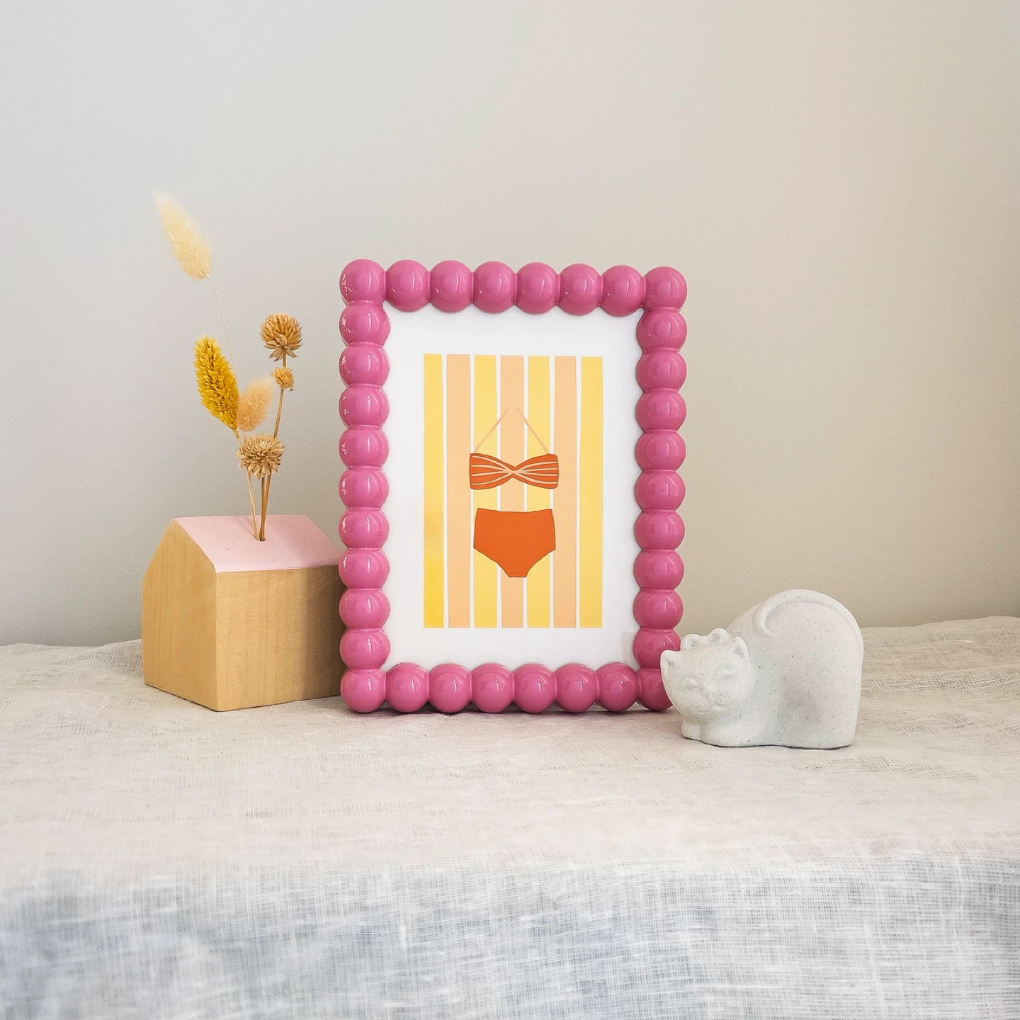 Summer Striped Swimsuit Art Print
