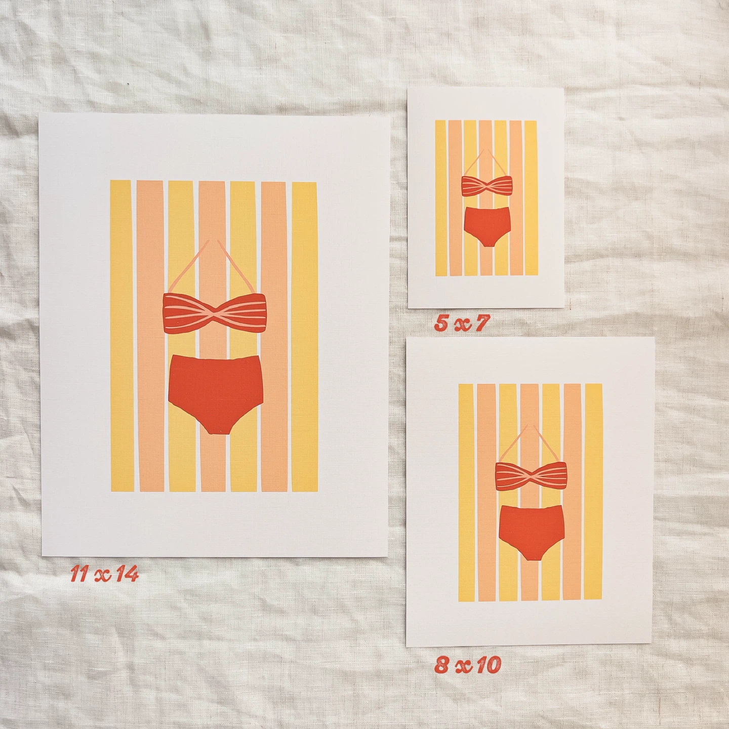 Summer Striped Swimsuit Art Print - photo 3