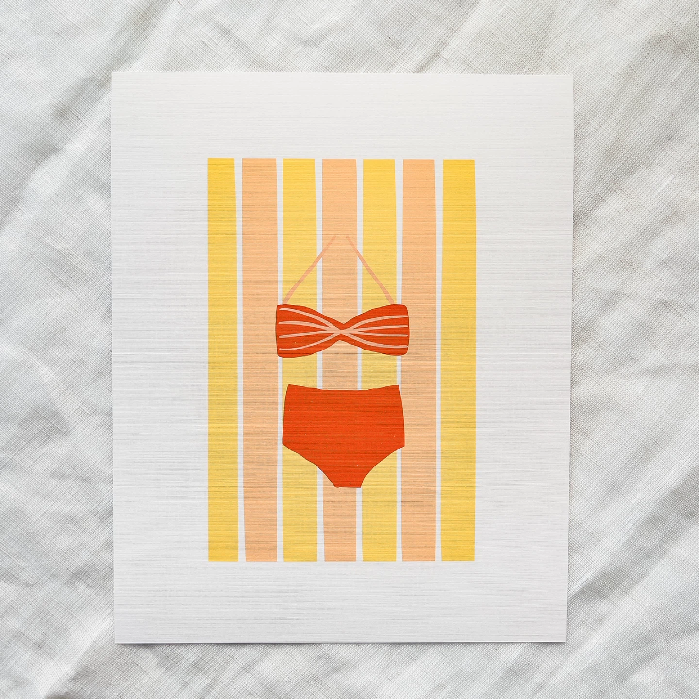 Summer Striped Swimsuit Art Print - photo 5