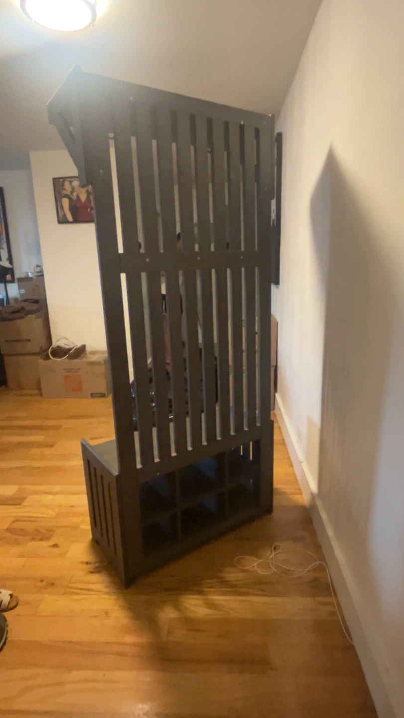 Hall Tree with Bench and Shoe Storage - photo 2