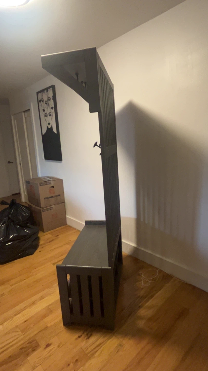 Hall Tree with Bench and Shoe Storage - photo 3