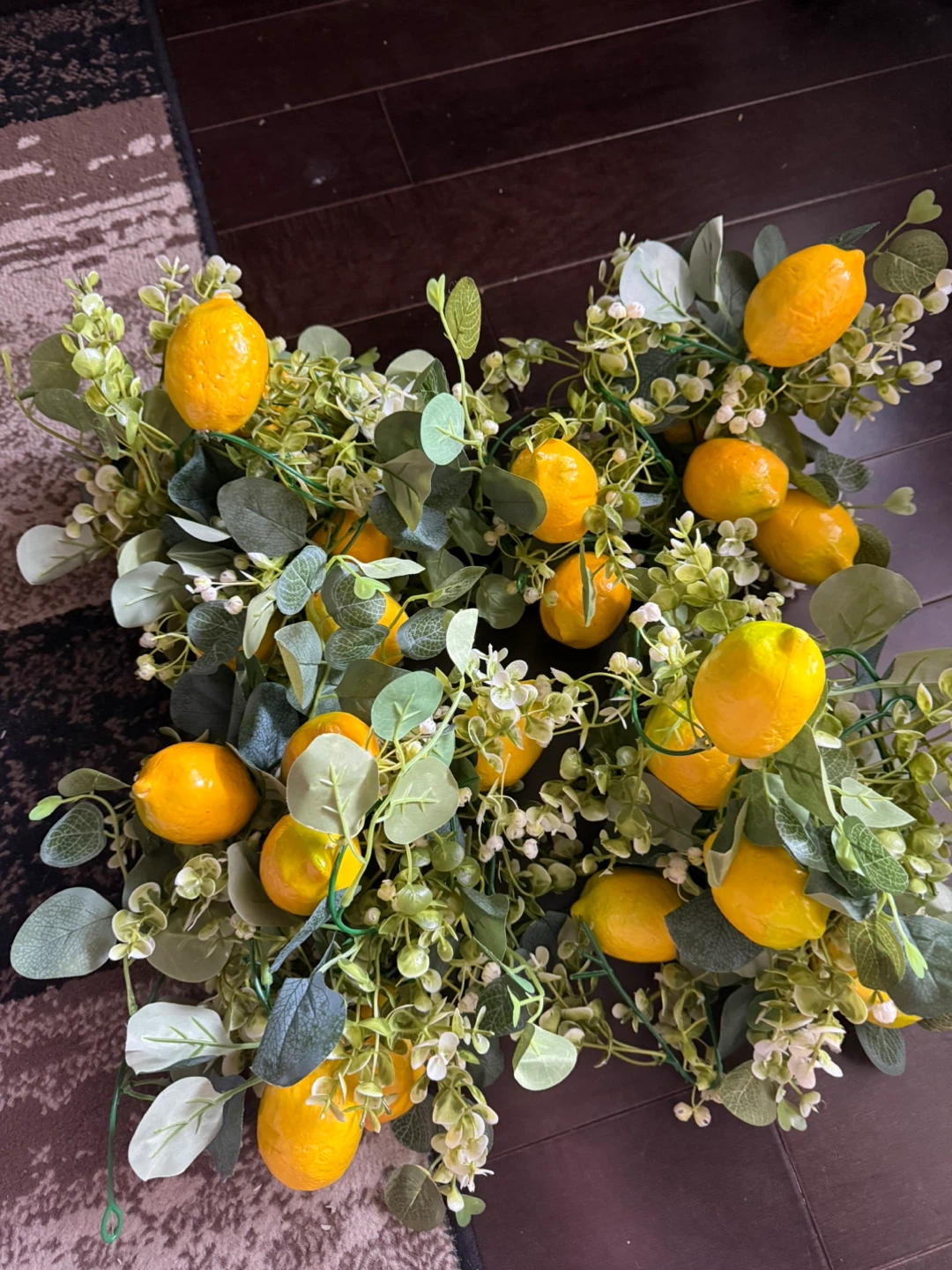 Artificial Lemon Garland with Greenery