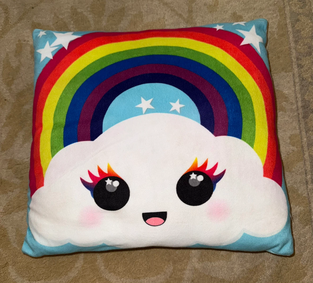 Rainbow Cloud Throw Pillow