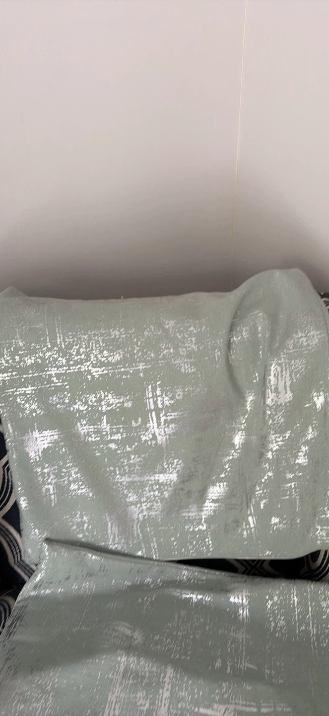 Metallic and pale sage green pillow covers
