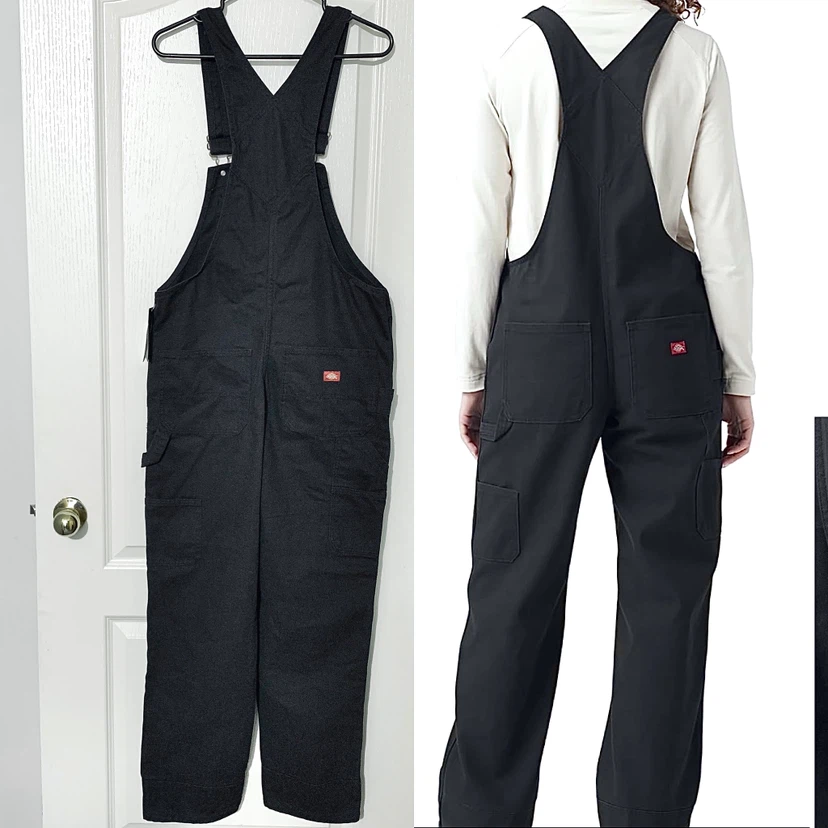 Dickies Womens Black Denim Bib Overalls Size X-Small, Small NEW - photo 4