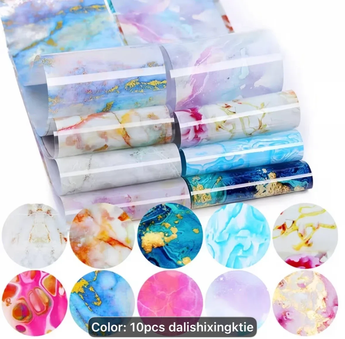 10-Pack Marble Pattern Nail Art Transfer Foils - photo 4