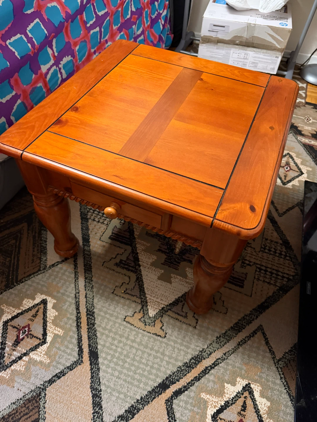 Solid wood end tables with drawer