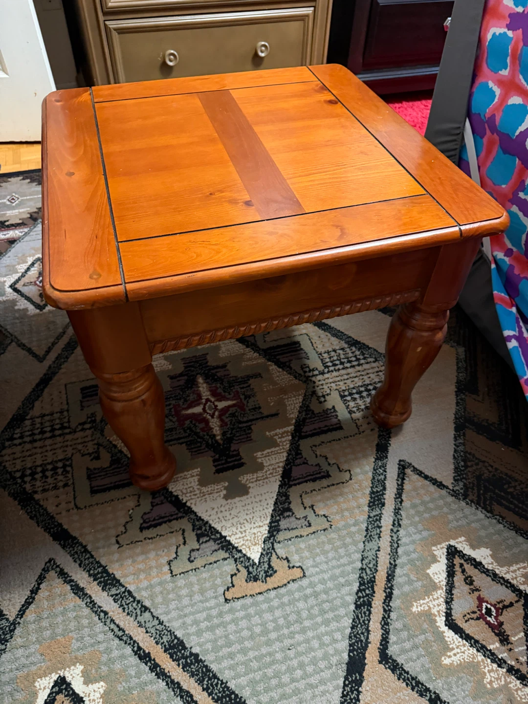 Solid wood end tables with drawer - photo 2