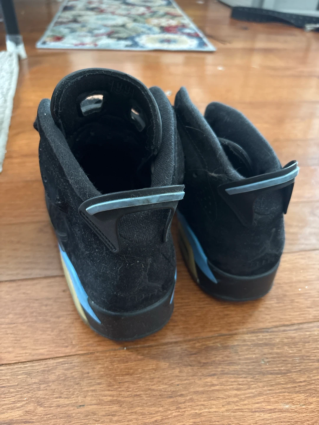 Air Jordan 6 Retro Black University Blue Sneakers - photo 2
