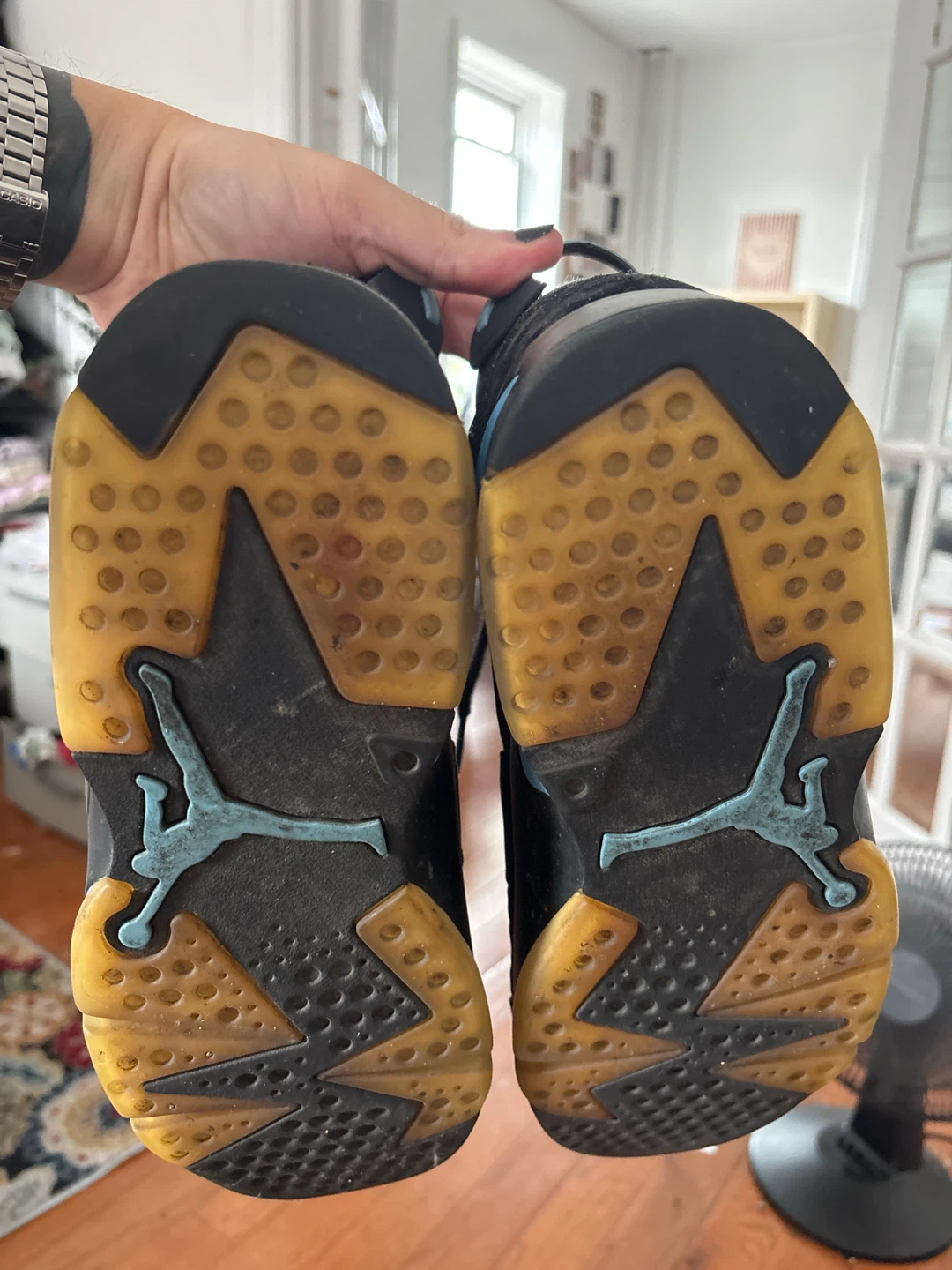 Air Jordan 6 Retro Black University Blue Sneakers - photo 3
