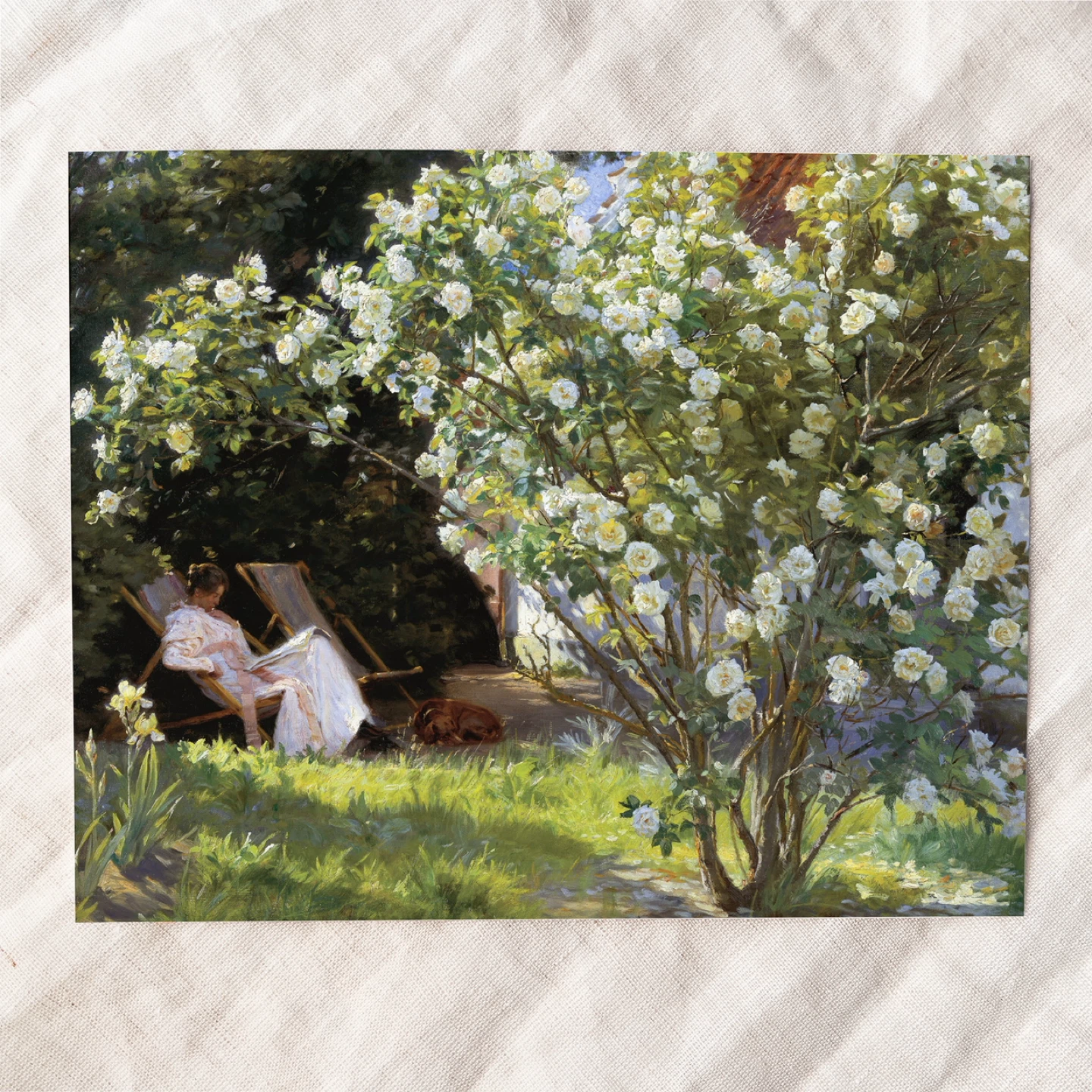 Reading Garden Vintage Art Print on Archival Paper - photo 4