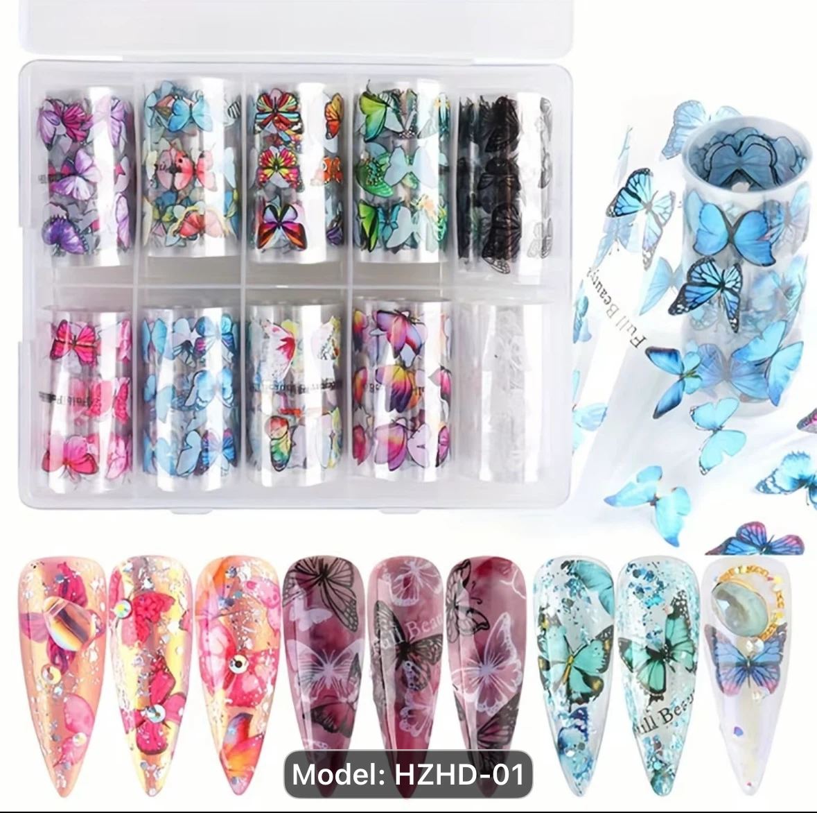 Butterfly Nail Art Transfer Foil Set - photo 3