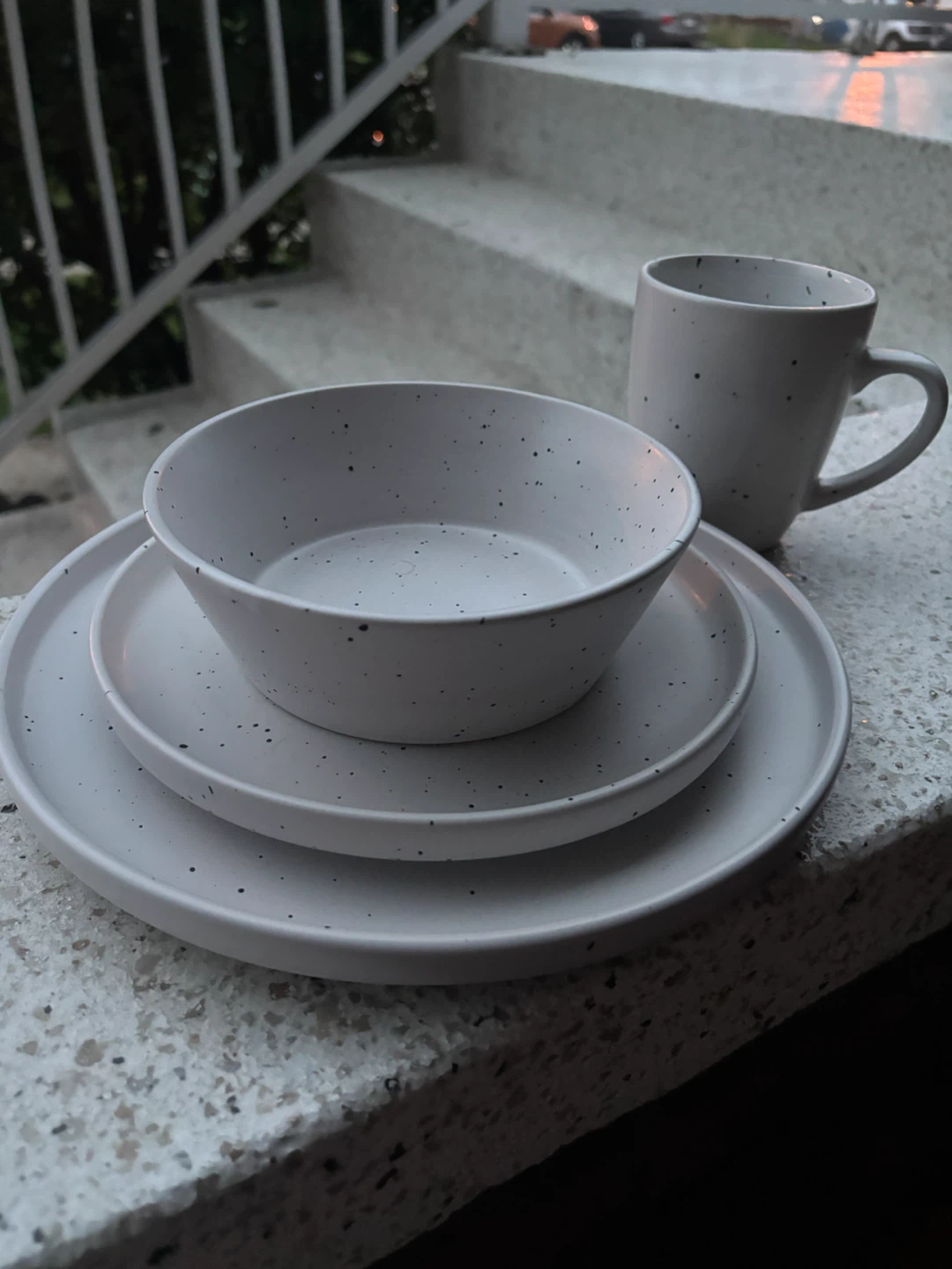 Stone + Lain speckled stoneware place setting