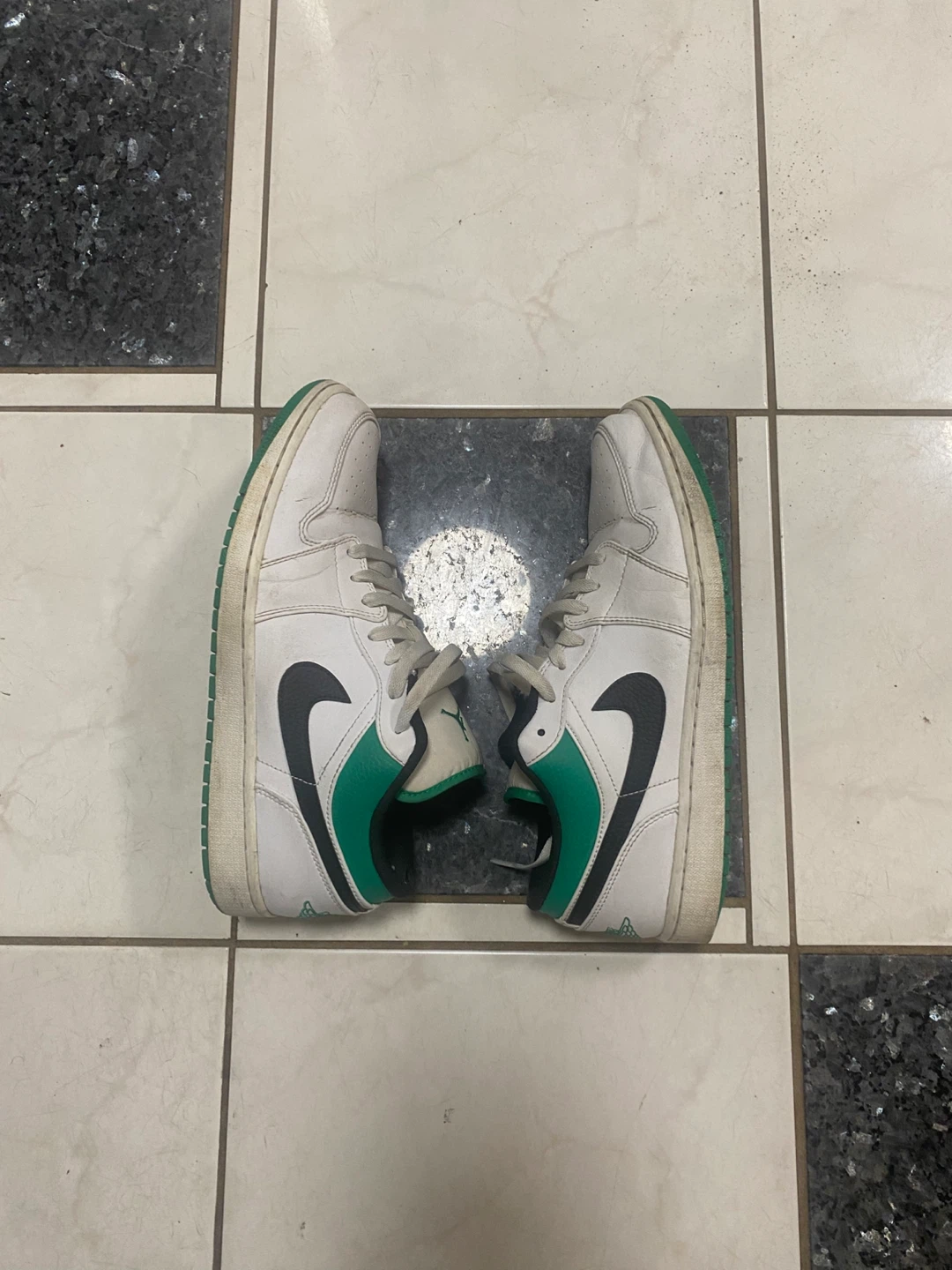 Jordan 1 Low Sneakers - White/Green - photo 3