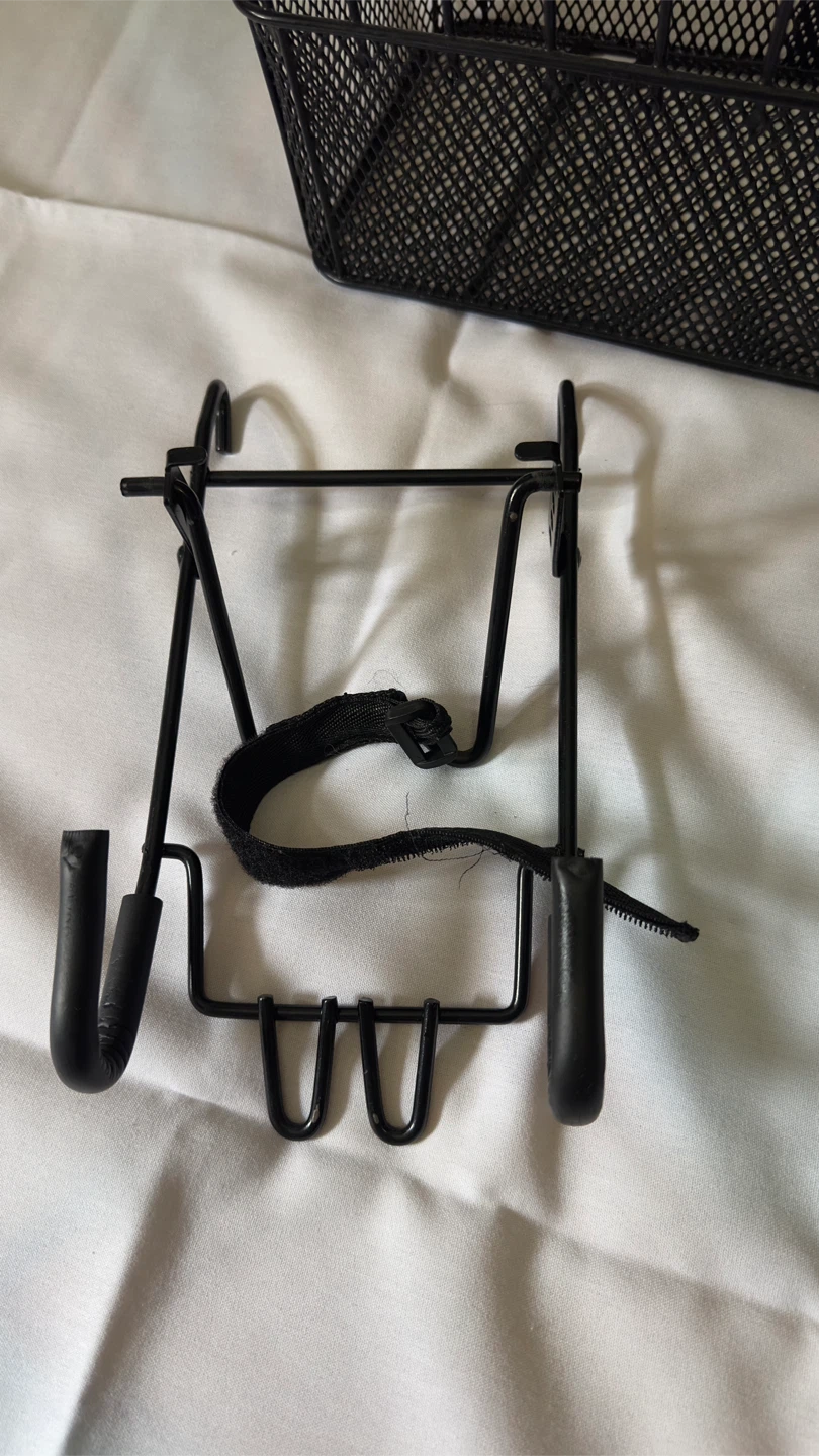 Black Metal Wire Basket with Handle - photo 2