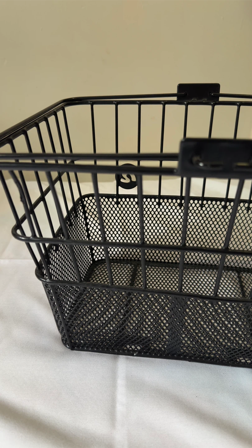 Black Metal Wire Basket with Handle - photo 3