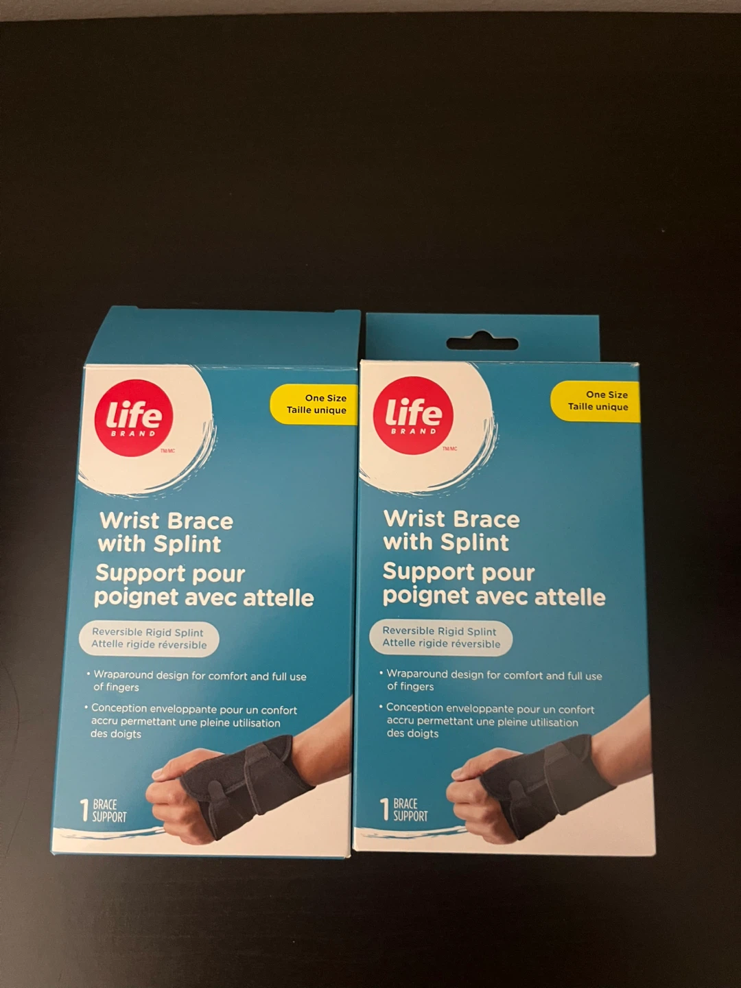 Two Life Brand Wrist Braces with Splint