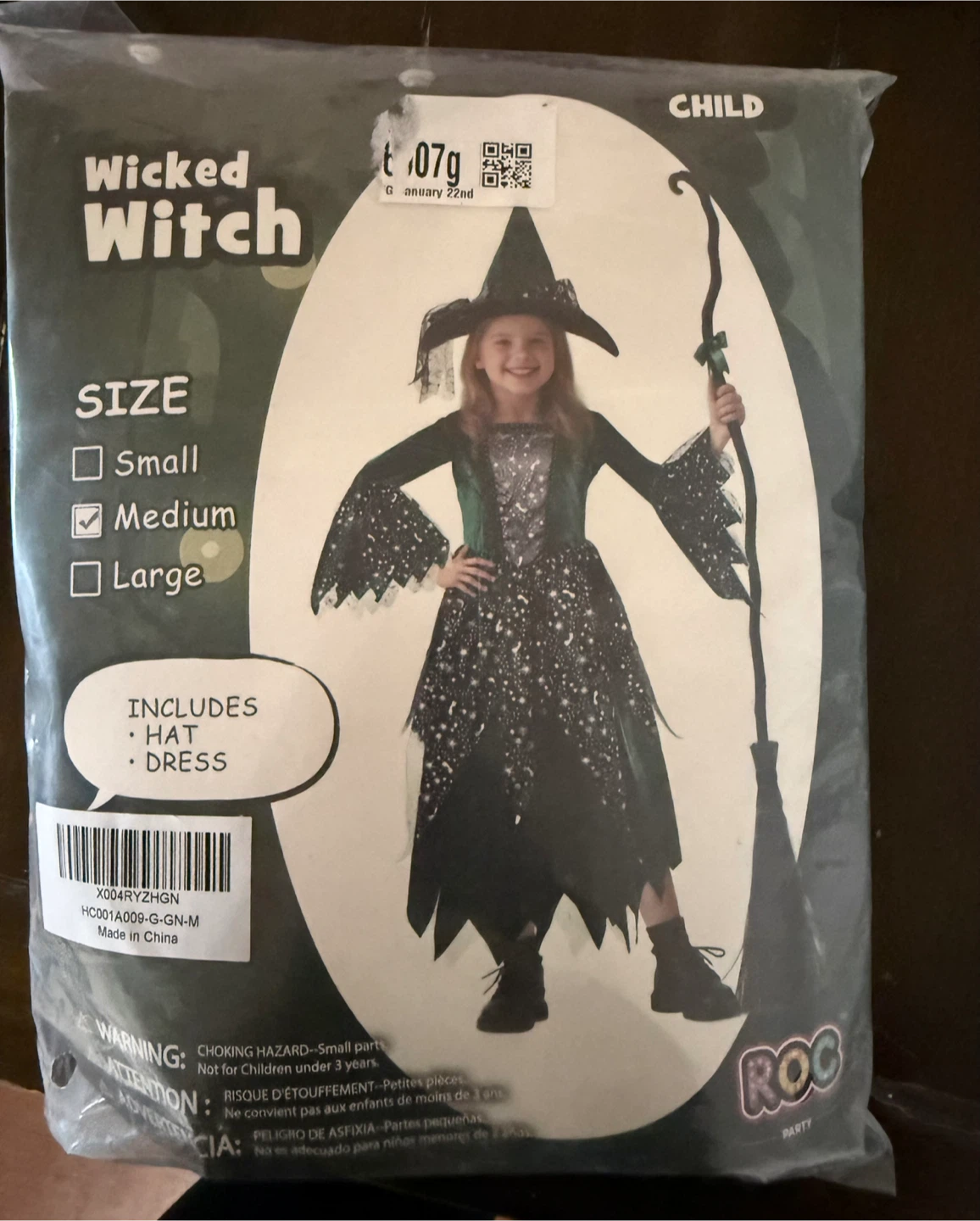 Roc Party Wicked Witch Costume Child Medium