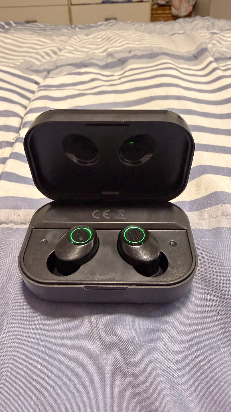 Black Wireless Earbuds with Charging Case