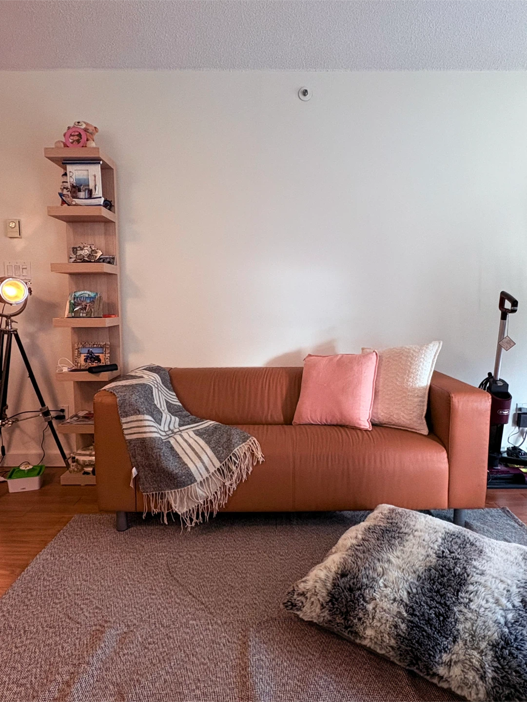 Tan Faux Leather Sofa